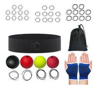 Genérico Balle de réflexes pour boxe, réaction de vitesse de frappe | Ensemble d'entraînement de boxe avec balle et bande pour hommes, femmes, débutants, adolescents, professionnels, salon
