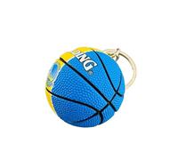Generico Balle porte-clés compatible avec NBA Warriors Color Bleu et Jaune Sport Basket Gadget Accessoires Idée Cadeau Homme Femme Enfant Pendentif Créatif 3D
