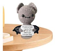 Genérico Bambola - Peluche Lavorato a Maglia All'uncinetto, Morbido Pupazzo di Lana avec Biglietto di Phrase Ispiratrice, Design amusant et créatif | Ideale per Regali, Camera, Scrivania,