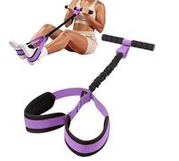 Genérico Bande de résistance avec pédale, bande de latex réglable douce avec poignée, équipement d'entraînement pour femme, pour entraînement de la force des jambes, des bras et du corps complet, yoga