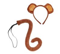 Generico Bandeau et queue avec oreilles de singe - Cercle et queue pour cheveux de singe, déguisement de babouin marron, Halloween, Noël | pour costumes d'animaux, pour cosplay, Spettacol