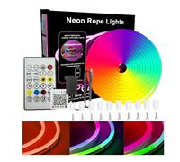 Generico Bandes LED RGB | Bande LED portable, bandes réglables avec activation sonore et changement de couleurs intelligentes pour intérieur extérieur : appartements, jardin, balcon, chambres à