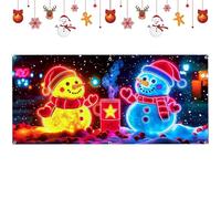 Generico Bannière de Noël pour porte de garage - Décoration LED festive pour intérieur et extérieur, couverture d'hiver pour porte de porche avec bannière | pour porche patio Casa Festa Cour