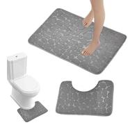 Genérico Bath Mat - Tapis de bain lavable en machine | Tapis de bain doux épais absorbant | Tapis de bain 2 pièces en polaire corail pour salle de bain, cuisine, salle de bain, bureau, toilettes