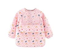 Generico Bavoir à manches longues - Bavoir portable pour enfants, poignets de survêtement anti-taches, design doux respirant pour bébé fille, rose, Fare riferimento alla descrizione
