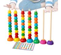 Generico Bead Sorting Toy - Wood, 5.51in Counting Matching Game Color Sorting Educational Toy | Stacking & Logic Training Activity, Learning Bead Toys for Preschoolers, Early Education