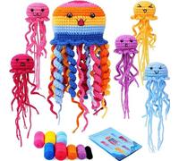 Generico Beginner Crochet Kit, Jellyfish Knitting Set, Animal Crochet Kit, Artisanat Crochet Animal Set, Fun Beginner Knitting Activity, Jellyfish Craft Set, Fun Knitting Activity for Beginners