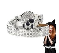 Generico Belt, Skull Belt, Gothic Belt with Bright Pyramid Skull Belt, Rivets Studded Belt for Men, Goth Skull Belt for Women, Fashionable Gothic Belt with Bright Pyramid Studs for Everyday Wear,