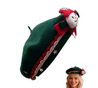 Genérico Béret français Bonnet en laine pour déguisement - Chapeau français pour femme et fille en hiver - Noël Saint Valentin Nouvel An Cadeaux originaux, Bonhomme de neige