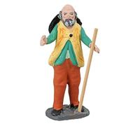 Generico Berger de 10 cm avec bâton et chapeau en terre cuite peinte