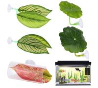 Generico Betta Comfort Leaf Betta Fish Resting Spot, Leaf Resting Bed With Suction Cup For Fish Tank, Shelter With Tube Tunnel For Dwarf Shrimp Sleeping Clown Crab Playing Corner Home Breeding