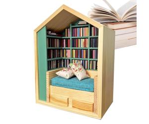 Generico Bibliothèque Anxiété, LibÃeriá Miniature En Bois | Diorama Agitable De Vingt-trois Centimètres, Petite LibÃeriá Antistress De Quatre cent cinquante Grammes Avec Deux cents Microlivres