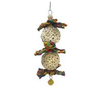 Genérico Bird Chew Toys | Bois naturel Shredder with Bell, Interactive Chewing and Shredding Toys For Small and Medium Birds, Macaws, Lovebirds, Beak Grinding, Boredom Relief, Play Exercise