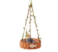 Generico Bird Nest for Cage - PE 15x4cm | Hand-Woven Imitation rotin Bird Sleeping Hut | Vintage Birds Hammock for Lory Cockatiel Canary Sleeping Escalade Chewing Foraging