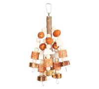 Genérico Bird Parakeets Toys, Chewable Cage Wooden Toys, Interactive Nut String Accessories, Sturdy Parrot Games for Parakeet, Cockatiel, Lovebird, Macaw, Cockatoo, Applewood