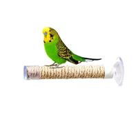 Genérico Bird Shower Perch - Support interactif avec ventouse pour voiture ou voyage - Pour Cockatoo Macaw Parakeet Lovebirds Bath Car Travel Indoor Outdoor Cage
