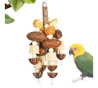Genérico Bird Toys, Natural Applewood Chew, Interactive Bird Cage, Hanging Nut String Accessories for Conures, Lovebirds, Finches, Mynah, Macaws, 31,42 x 3,94 x 3,94 pouces