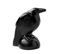 Generico Black Crow Figurine - Obsidian Raven Ornament | Hand Carved Dining Table Birds Decor For Multiple Symbolic Meanings