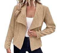 Generico Blazer Femmes Surdimensionné Élégant Cérémonie Blazer de Travail Femmes Décontracté Léger Cardigan Classique Veste Blazer Surdimensionné Outwear Manches Longues Grande Taille Combinaison,