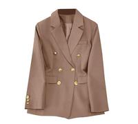 Generico Blazer pour Femmes d'Hiver Curvy Slim Fit Blazer de Travail Femmes Surdimensionné Léger Cardigan Classique Blazer Noir Femmes Surdimensionné Bureau Business Grande Taille Veste, Kaki, L