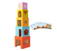 Genérico Blocs | Ensemble de Construction avec Cartes pour correspondre aux Couleurs des Blocs de Bois, pour et Filles, Usage intérieur, Maison, Voyage, Salle de Jeux et