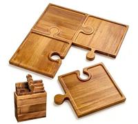 Generico Board For Charcuterie - Puzzle-style Board Set | Four-pièces Appetizer Tray Set, Kitchen Cutting B́oard, Multifunctional Food Holder Tray, Appetizer Serving Ţray Charcuterie Bṣoard For Cold C