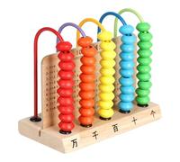 Generico Bois pour | Jeux Éducatifs Comptage 5 Fichiers Jouets - Jouets Apprentissage Perles Multicolores, Filles École Enfance Élémentaire Addition Soustraction