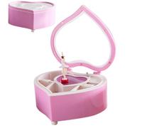 Generico Boîte à bijoux musicale - ballerine rotative, boîte à bijoux vintage en bois avec tiroir, rose princesse, coffret cadeau avec mélodie de ballerine tourbillonnante | Adorable