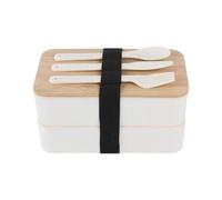 Generico Boîte à lunch pour adultes - Bols à double couche hermétiques empilables | Set de boîtes à repas avec couvercle | pour travail voyage pique-nique camping hommes femmes étudiants