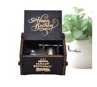 Generico Boîte à musique à manivelle - Boîte à musique en bois, instrument vintage sculpté à la main | Charmante caractéristique mélodique, cadeau pour amis, collègues, amoureux de la famille