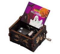 Generico Boîte à Musique à thème Halloween - Manivelle Professionnelle Premium Mélodie Musicale en Bois Vintage Festive Classique et élégante décoration de Bureau pour, Cadeau de Collection
