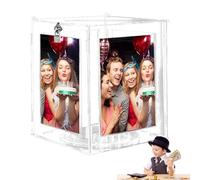 Genérico Boîte de cartes de mariage en acrylique - Boîte à lettres rotative transparente - Porte-cartes de mariage en acrylique | Boîte à lettres transparente avec verrouillage pour une fête de