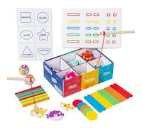 Genérico Boîte de combinaison de couleurs Jeu éducatif en bois pour classer | Jouets pour chaise de promenade, voyage et préscolaire