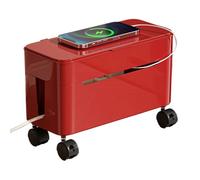 Genérico Boîte de rangement pour câbles de bureau avec roulettes | Boîte de rangement pour câbles de bureau, pour maison, bureau, étudiants, universités, chambre à coucher, jeux TV, rouge, Voir la