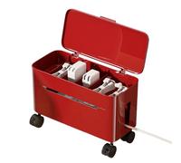 Genérico Boîte de rangement pour câbles de bureau avec roulettes, porte-câbles de charge pour bureau, maison, configuration de jeux, support TV ou salon, rouge, Consulte la descripción, Voir