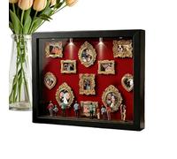 Generico Boîte Silhouette Mini musée en bois résine 31 cm - Kit cadre Shadow Box | Mini cadres dorés lumineux vitrine lumière chaude cadre décoratif résistant pour art photo maison cadeau