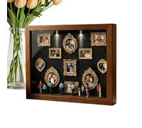 Generico Boîte Silhouette Mini musée en bois résine 31 cm - Kit cadre Shadow Box | Mini cadres dorés lumineux vitrine lumière chaude cadre décoratif résistant pour art photo maison cadeau