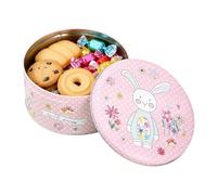 Generico Boîtes à biscuits avec couvercle | Boîte de rangement en métal | Boîte de rangement ronde pour biscuits, bonbons, collations, bijoux, sachets de thé