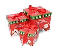 Generico Boîtes de Noël empilables - Boîte de rangement festif classique, boîtes empilables, décorations de Noël, pour salon, chambre, salle à manger, balcon, bonbons, jouets, bijoux, livres