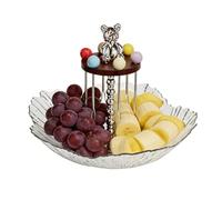 Genérico Bol à fruits avec 6 fourchettes et panier alimentaire pour fruits secs et décoration de maison - Pour légumes, salade, pâtes, noix, bonbons, apéritifs, pain, comptoir, fête