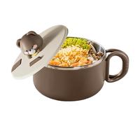 Genérico Bol à nouilles avec couvercle de grande capacité 1200 ml portable | Pour la maison, le bureau, l'extérieur, les voyages, le train et la nourriture quotidienne