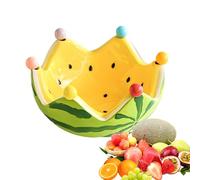 Genérico Bol à pastèque avec fourchette, bol en céramique avec 6 fourchettes en acier inoxydable, accessoires de cuisine pour la Saint-Valentin, Thanksgiving, maison, restaurant