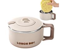 Generico Bol de nouilles instantanée - tasse de soupe de casseroles ramen de 1200 ml - bol japonais ramen, pot de nouilles en acier inoxydable, bol portable