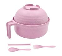 Genérico Bol micro-ondes - Cuisine avec cuillère, fourchette et baguettes | Grand bol adapté aux aliments, passe au micro-ondes et au lave-vaisselle, parfait pour les repas rapides et