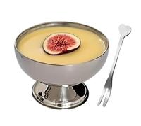 Genérico Bols à glace en acier inoxydable, couverts, bol réutilisable pour yaourt, smoothies, goûters, gâteaux, fruits, restaurant, fêtes, pique-niques, anniversaires, été cinéma