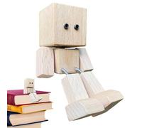 Generico Bonhomme en Bois Scintillant,Figure en Bois pour Voiture | Figure avec Base Magnétique Oscille Naturellement Décoration Bureau Maison Anniversaire