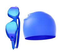 Genérico Bonnet de natation et lunettes Protection UV Vision large HD | Lunettes de natation pour adultes pour plongée, exploration, jeux aquatiques, piscine, zone eaux ouvertes