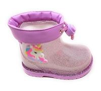 Generico Bottes de pluie Igor Licorne Glitterate,Couleur Lila,Fermeture à curseur,Semelle antidérapante, Mauve lilas, 21 EU