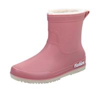 Generico Bottes de pluie pour femme, légères, antidérapantes, en caoutchouc, pour femme, pluie, basses, avec polaire de jardin, chaussures de travail résistantes, bottines, imperméables à la pluie,