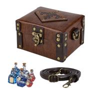 Generico Bottle Box Cosplay Potion Box | Potionsbox, PU Leather 12 Bottle Set Réglable Strap With Cork Vials, School Event, Stage Party, Cosplay PotionBox Photography Collection